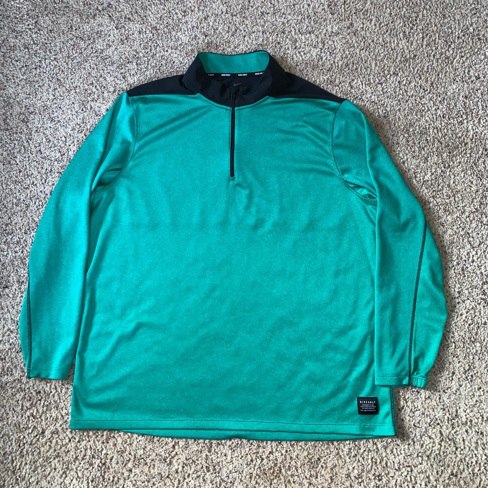 Men's Nike Golf Green Half Zip Top - 2XL